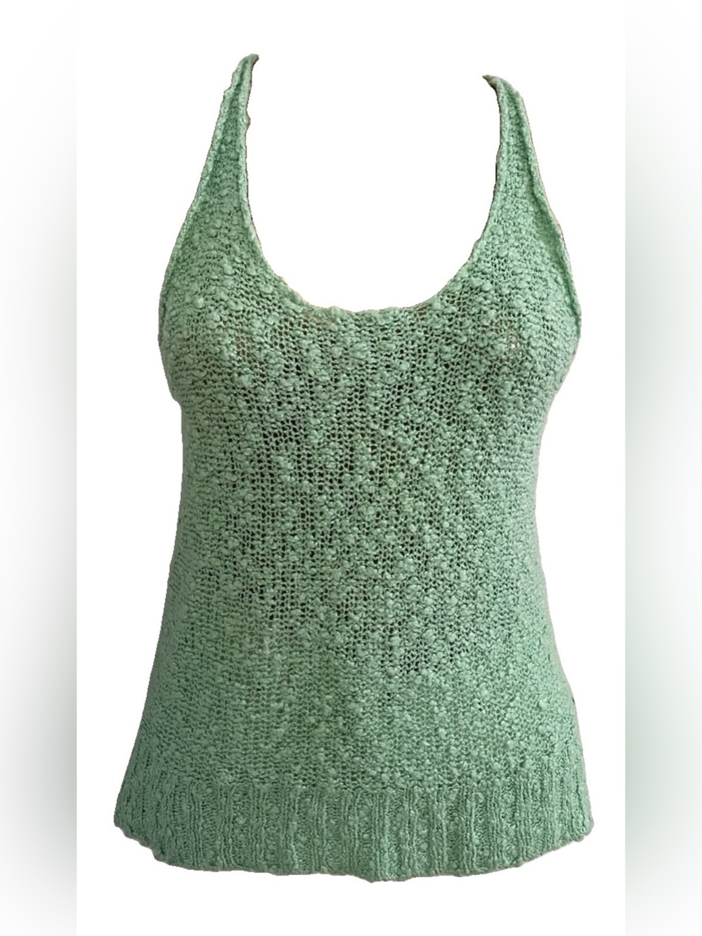 O’NEILL Vintage Y2K Seafoam Green Knit X-Back Tank Top Size Medium